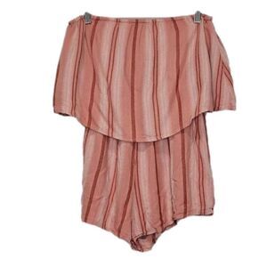 honey Belle Pin stripe Strapless Romper Pull Up